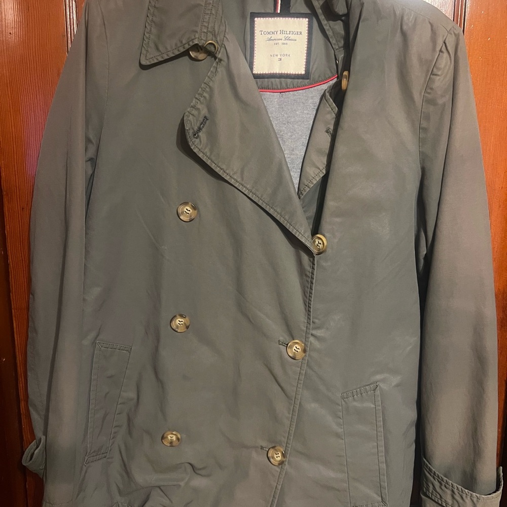 Tommy Hilfiger Gray Peacoat Classic Design
